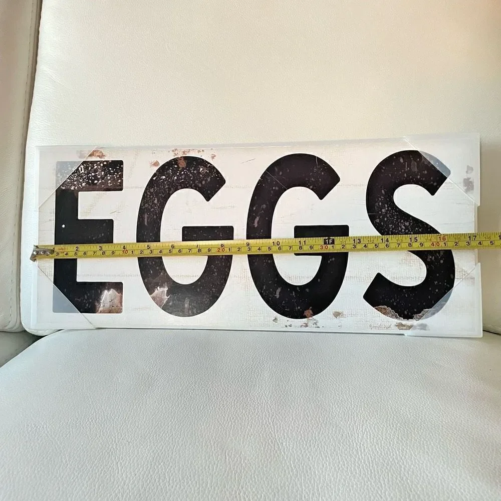 NWT The Stupell Home Decor Collection EGGS Typography Vintage  Canvas Wall Art